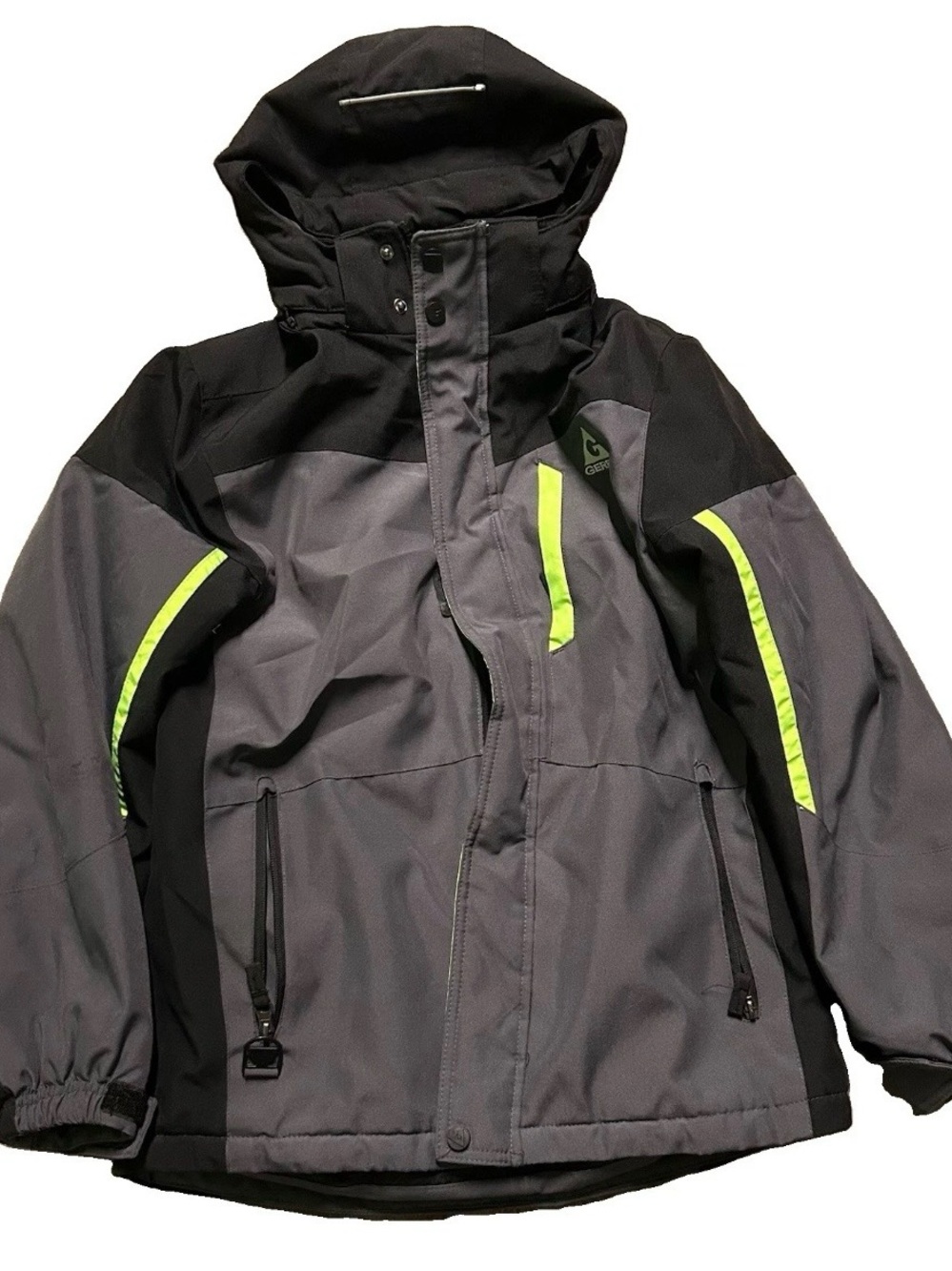 Boy’s Gerry Black Grey Winter Puffer Jacket Size Large (14/16)